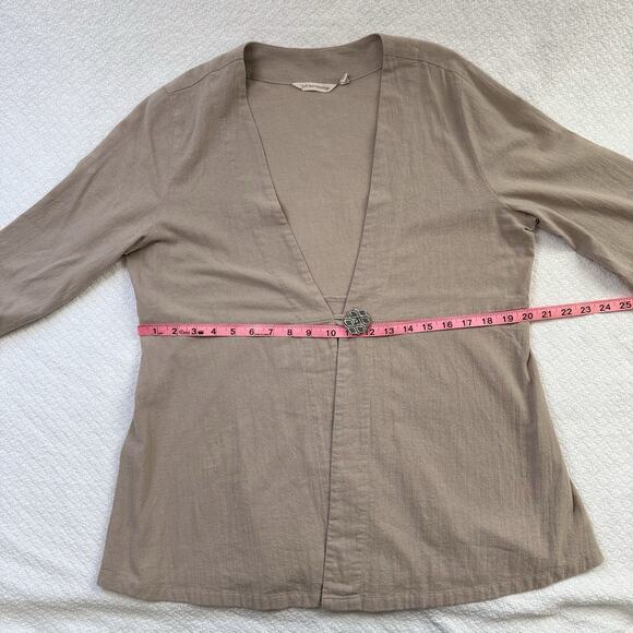 Soft Surroundings Benedetta Cotton Blend One-Button Top Beige Size PL - Picture 6 of 7